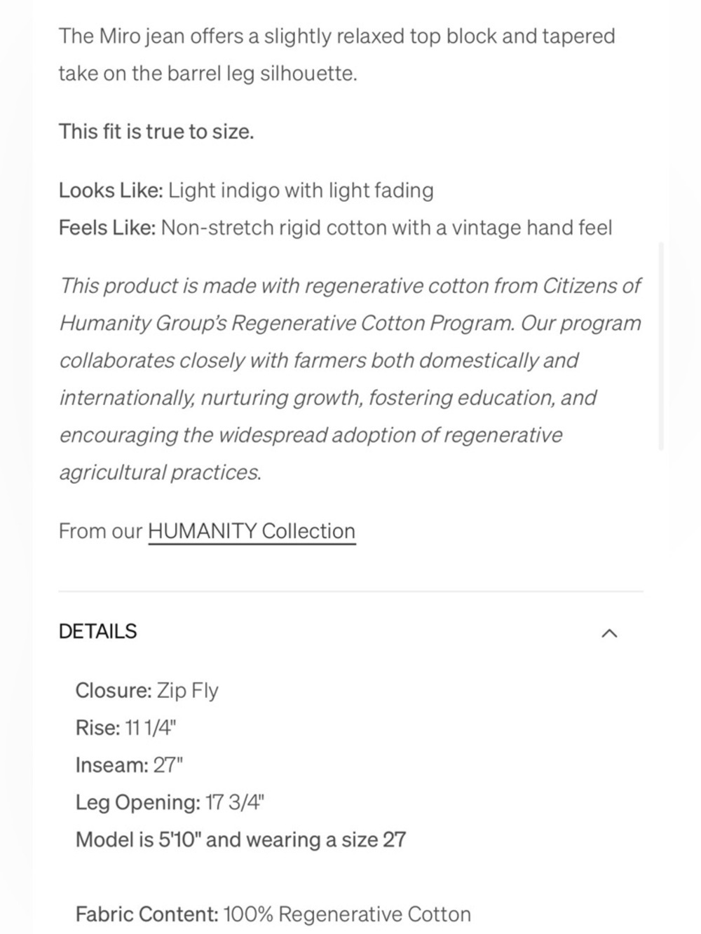 Citizens of Humanity Miro Relaxed Jean Size 32 NWT - Picture 6 of 15